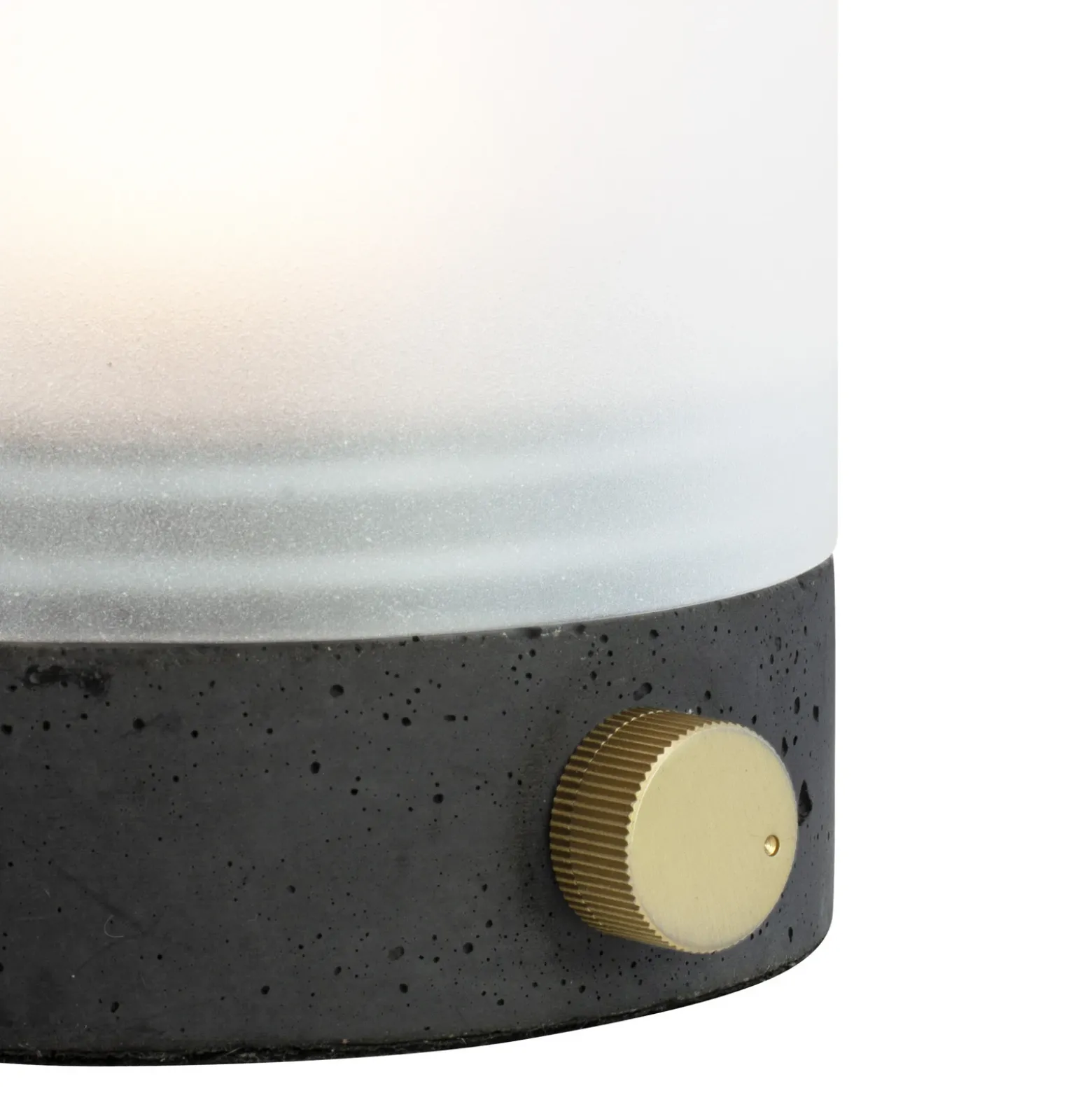 Lámpara de mesa LED recargable Dyberg Larsen Cozy, altura 20,5 cm, hormigón