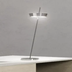 Lámpara de mesa LED recargable Mahina color cromo Altura 36 cm Metal CCT