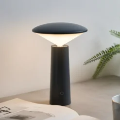 Lámpara de mesa LED recargable Pauleen ADORABLE SPARK, gris, 21 cm, IP44