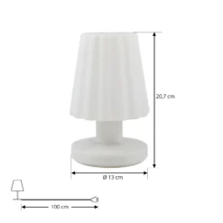 Lámpara de mesa LED recargable Jovem de Lindby, blanca, plástico, RGB