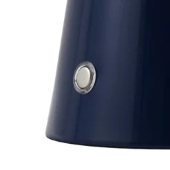 Lámpara de mesa LED recargable Lindby Nevijo, azul, Ø 20 cm, USB, atenuador