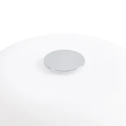 Lámpara de mesa LED recargable Lucande Anoria, cromada/blanca, cristal, IP44,