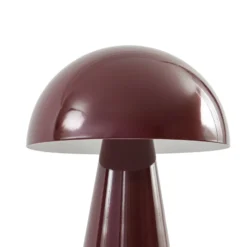 Lámpara de mesa LED recargable Lindby Nevijo, roja, Ø 20 cm, USB, atenuador de