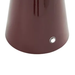 Lámpara de mesa LED recargable Lindby Nevijo, roja, Ø 20 cm, USB, atenuador de