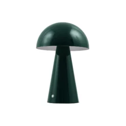 Lámpara de mesa LED recargable Lindby Nevijo, verde, Ø 20 cm, USB, atenuador de