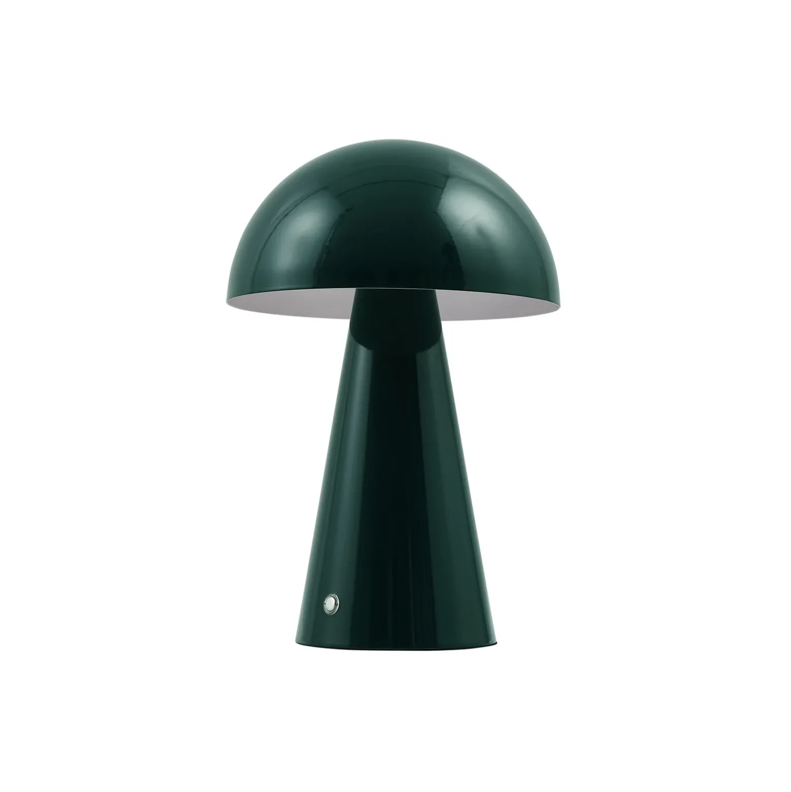 Lámpara de mesa LED recargable Lindby Nevijo, verde, Ø 20 cm, USB, atenuador de