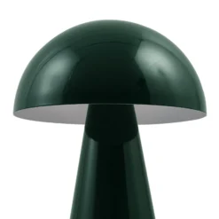 Lámpara de mesa LED recargable Lindby Nevijo, verde, Ø 20 cm, USB, atenuador de