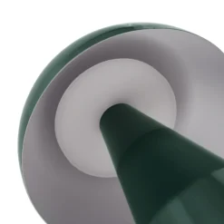 Lámpara de mesa LED recargable Lindby Nevijo, verde, Ø 20 cm, USB, atenuador de