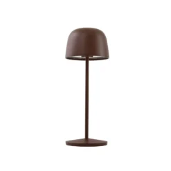 Lámpara de mesa LED recargable Lindby Arietty, marrón, atenuable, IP65