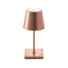 Lámpara de mesa LED recargable Nuindie mini, USB-C, bronce, IP54, atenuable.