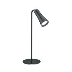 Lámpara de mesa LED recargable Maxi, negra, metal, atenuable, 36 cm