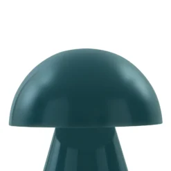 Lámpara de mesa LED recargable Lindby Nevijo, color petróleo, Ø 18 cm, USB,