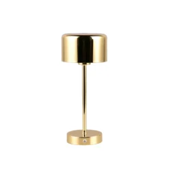 Lámpara de mesa LED recargable Jeff, latón, altura 30 cm, metal