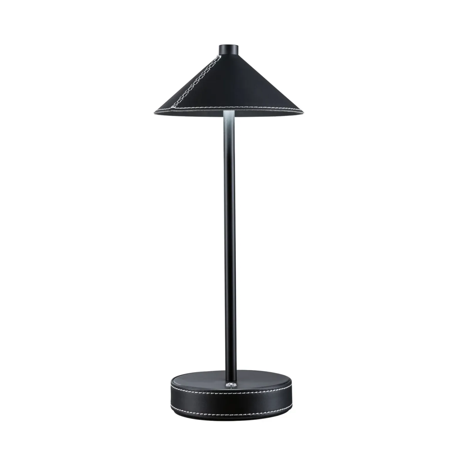 Lámpara de mesa LED recargable Paulmann Pellini, negra, luz hacia abajo, CCT