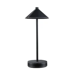 Lámpara de mesa LED recargable Paulmann Pellini, negra, luz hacia abajo, CCT
