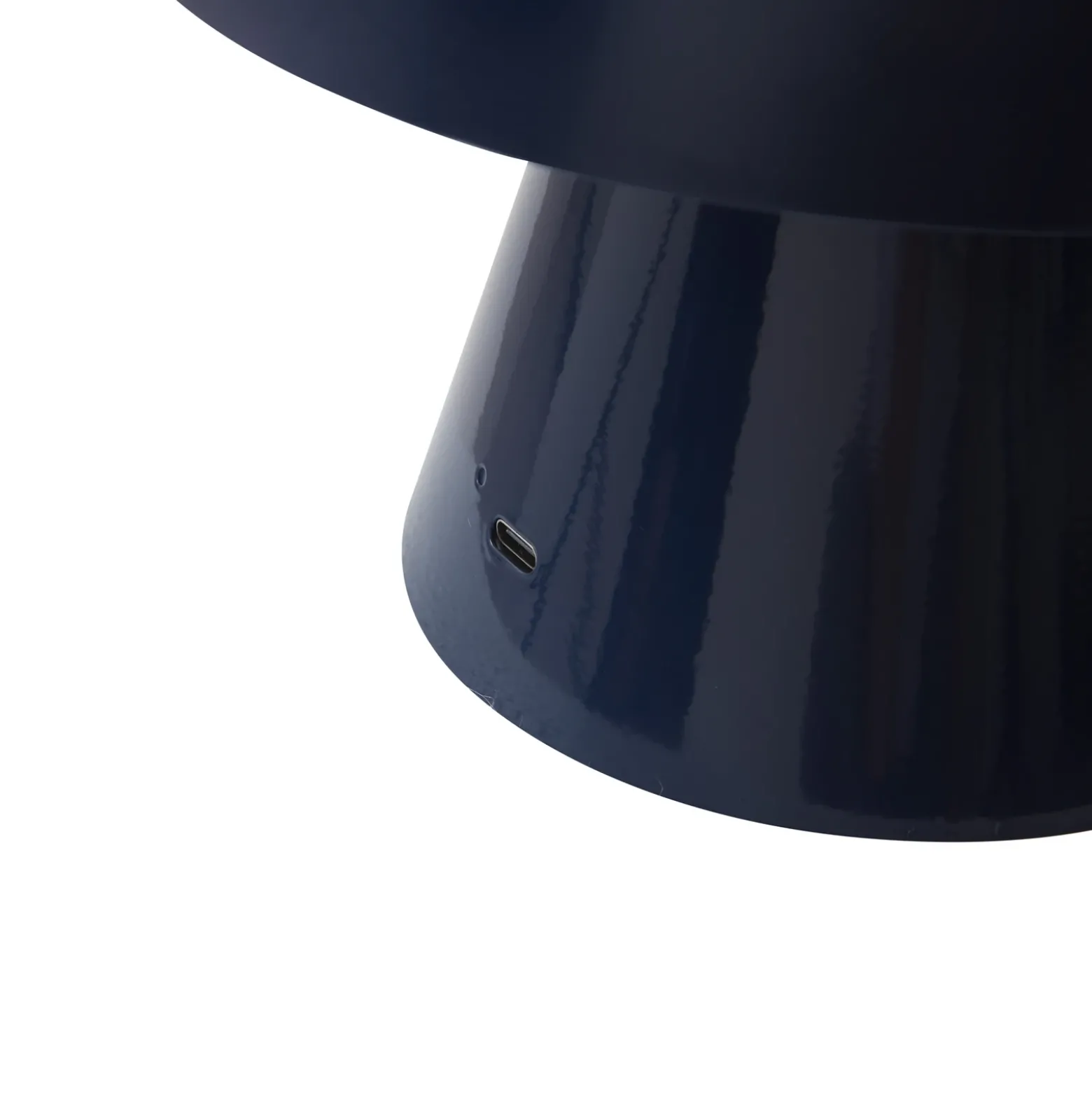 Lámpara de mesa LED recargable Lindby Nevijo, azul, Ø 18 cm, USB, atenuador de