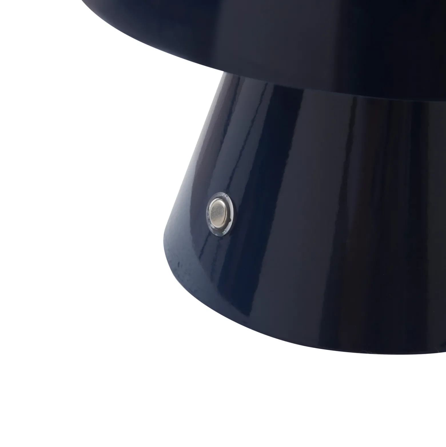 Lámpara de mesa LED recargable Lindby Nevijo, azul, Ø 18 cm, USB, atenuador de