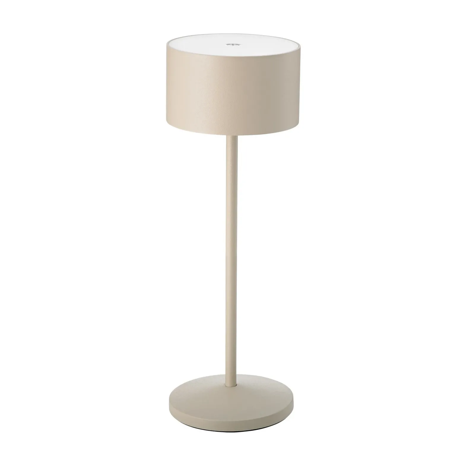 Lámpara de mesa LED recargable Veluna, beige, altura 25 cm, IP44, CCT atenuable