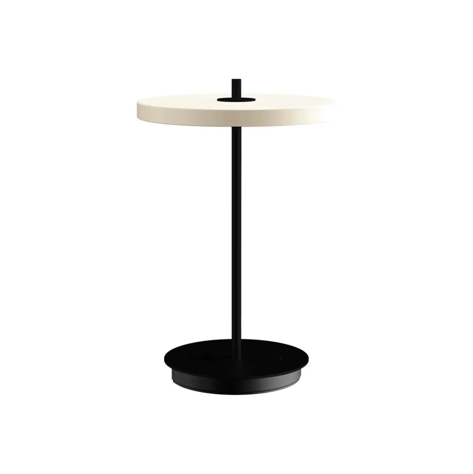 Lámpara de mesa LED recargable UMAGE Asteria Move, blanco perla/negro, 31 cm