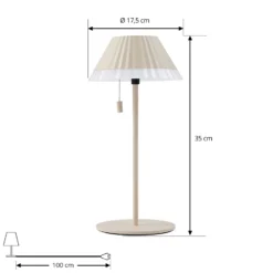 Lámpara de mesa LED recargable Ilvi de Lindby, beige, aluminio, Ø 17,5 cm