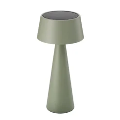Lámpara de mesa LED recargable Solino, verde, solar/USB, 26 cm, IP44