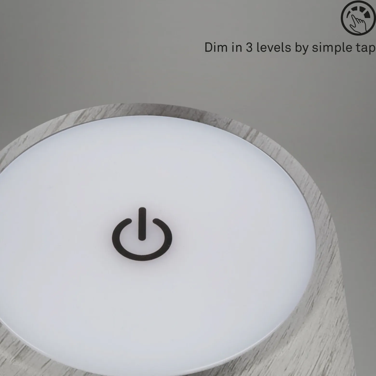 Lámpara de mesa LED recargable Kiki, plata envejecida, IP44, 3.000K