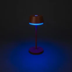 Lámpara de mesa LED recargable Lyon, terracota, IP54, atenuador, CCT, RGB