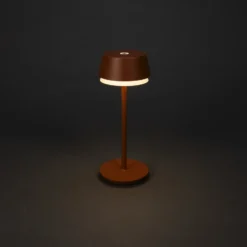 Lámpara de mesa LED recargable Lyon, terracota, IP54, atenuador, CCT, RGB