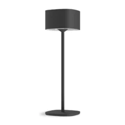 Lámpara de mesa LED recargable Calex Serino, negro, aluminio, 2700 K