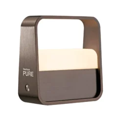 lámpara de mesa LED recargable PURE Go, marrón metalizado oscuro, aluminio