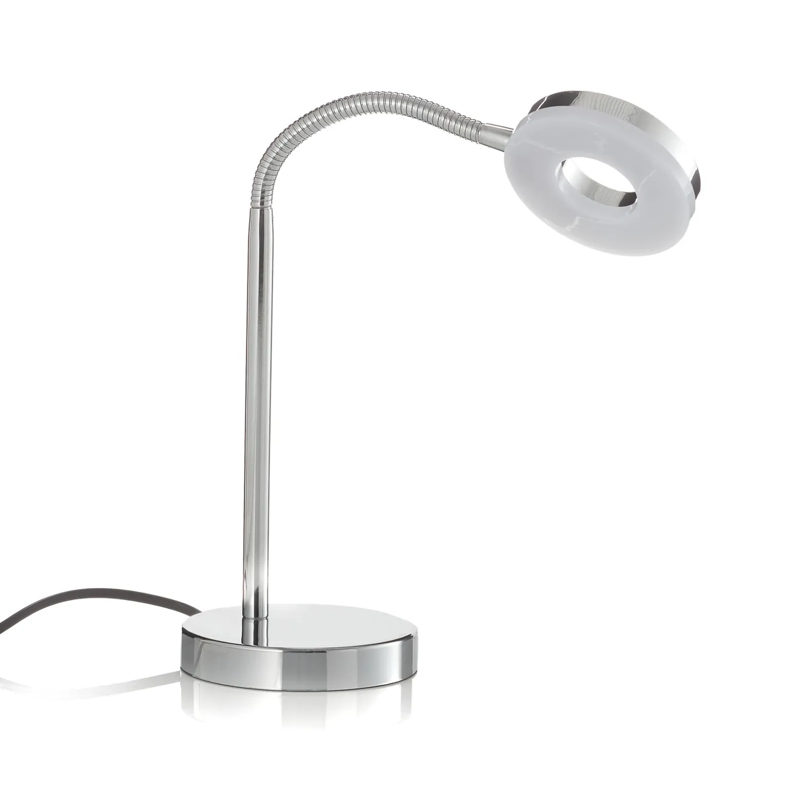 Lámpara de mesa LED Rennes, color cromo, altura 40 cm