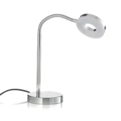 Lámpara de mesa LED Rennes, color cromo, altura 40 cm