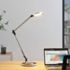 Lámpara de mesa LED Rilana con atenuador, plateada