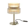 Lámpara de mesa LED SCALA, marrón/bronce, altura 24 cm, cristal