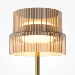 Lámpara de mesa LED SCALA, marrón/bronce, altura 24 cm, cristal