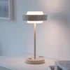 Lámpara de mesa LED SCHÖNER WOHNEN Elmo, brisa de arena, 3000 K, atenuable