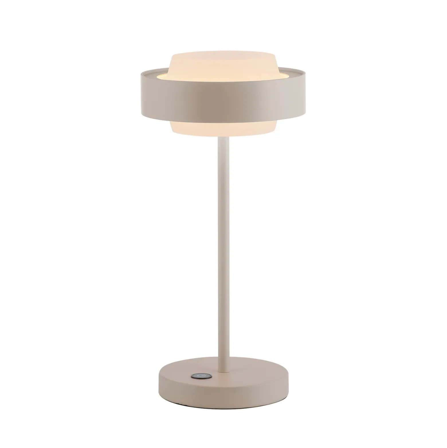 Lámpara de mesa LED SCHÖNER WOHNEN Elmo, brisa de arena, 3000 K, atenuable