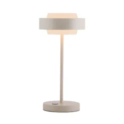 Lámpara de mesa LED SCHÖNER WOHNEN Elmo, brisa de arena, 3000 K, atenuable