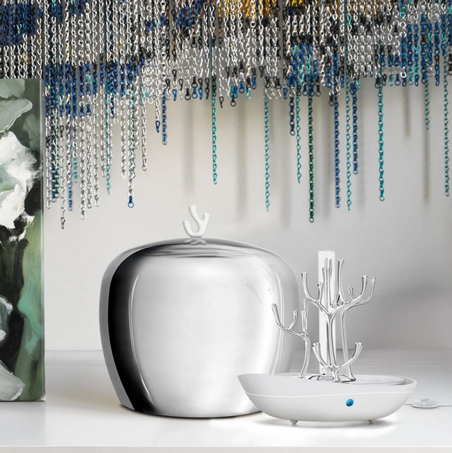 Lámpara de mesa LED Slamp PurityCapsule, UV-C, blanca