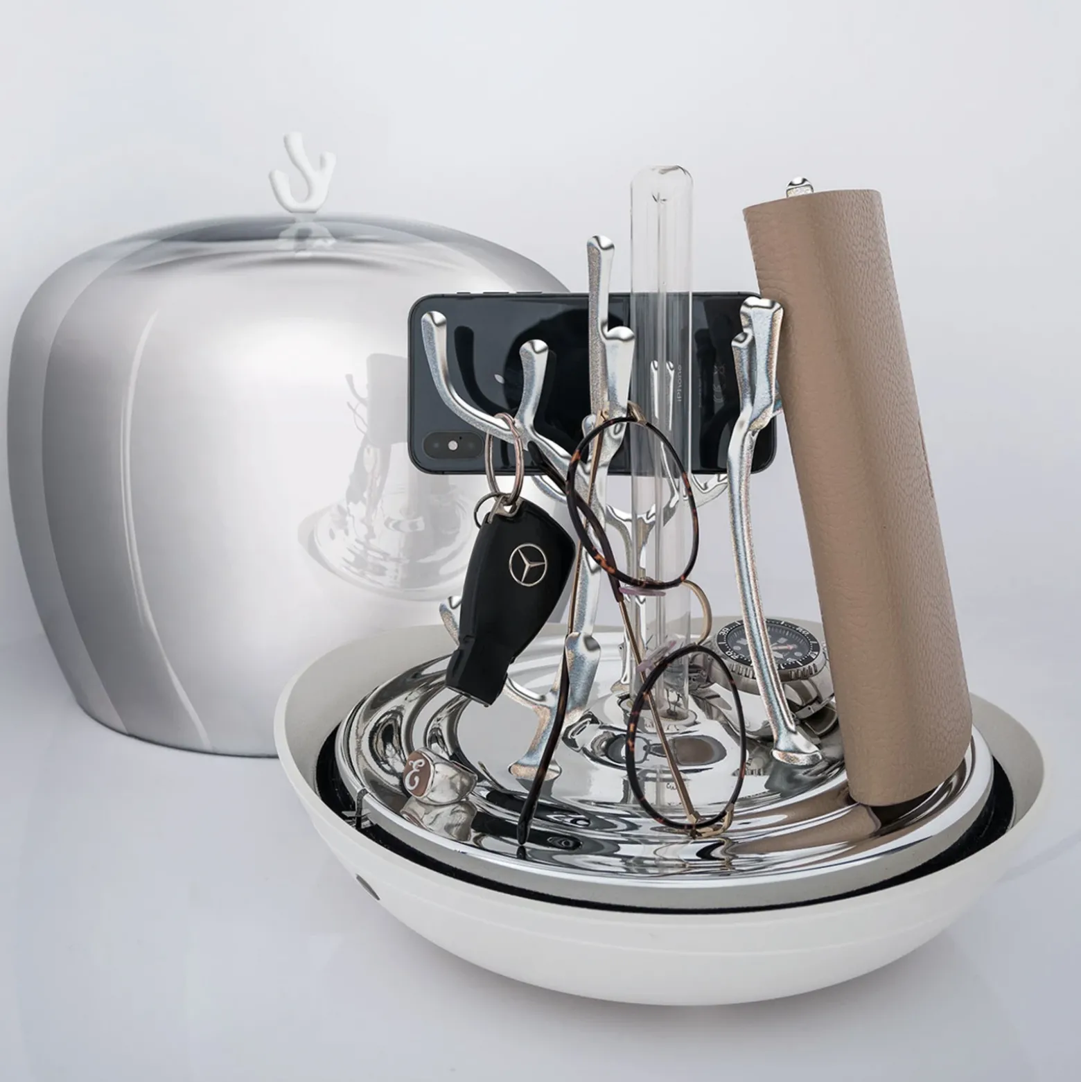 Lámpara de mesa LED Slamp PurityCapsule, UV-C, blanca