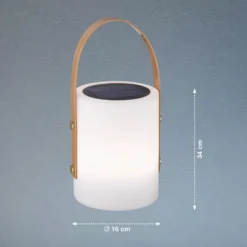 Lámpara de mesa LED solar Bari, cambio color RGB