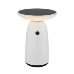 Lámpara de mesa LED solar 36625, blanca, metal, 23 cm, atenuable