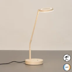 Lámpara de mesa LED Sorento, altura 48 cm, color arena, metal, CCT
