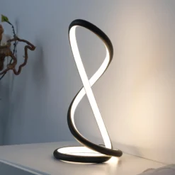 Lámpara de mesa LED Twist de Paul Neuhaus, negra, altura 42 cm