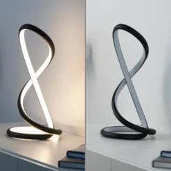 Lámpara de mesa LED Twist de Paul Neuhaus, negra, altura 42 cm