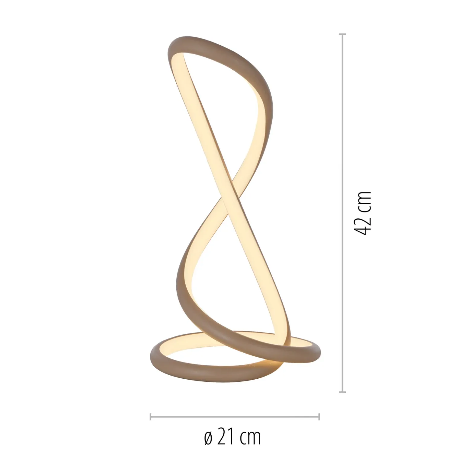 Lámpara de mesa LED Twist de Paul Neuhaus, color arena, altura 42 cm