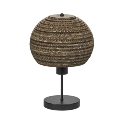 Lámpara de mesa LEDVANCE Ball, marrón, cartón ondulado, acero, E27