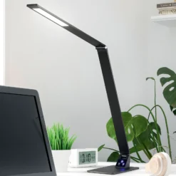 Lámpara de mesa LED Wasp, atenuador táctil, negro