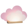 Lámpara de mesa LED Wölkchen, rosa, madera, 3000 K, atenuable