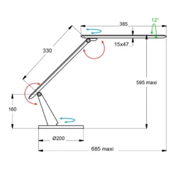 Lámpara de mesa LED Zig, panel de control negro
